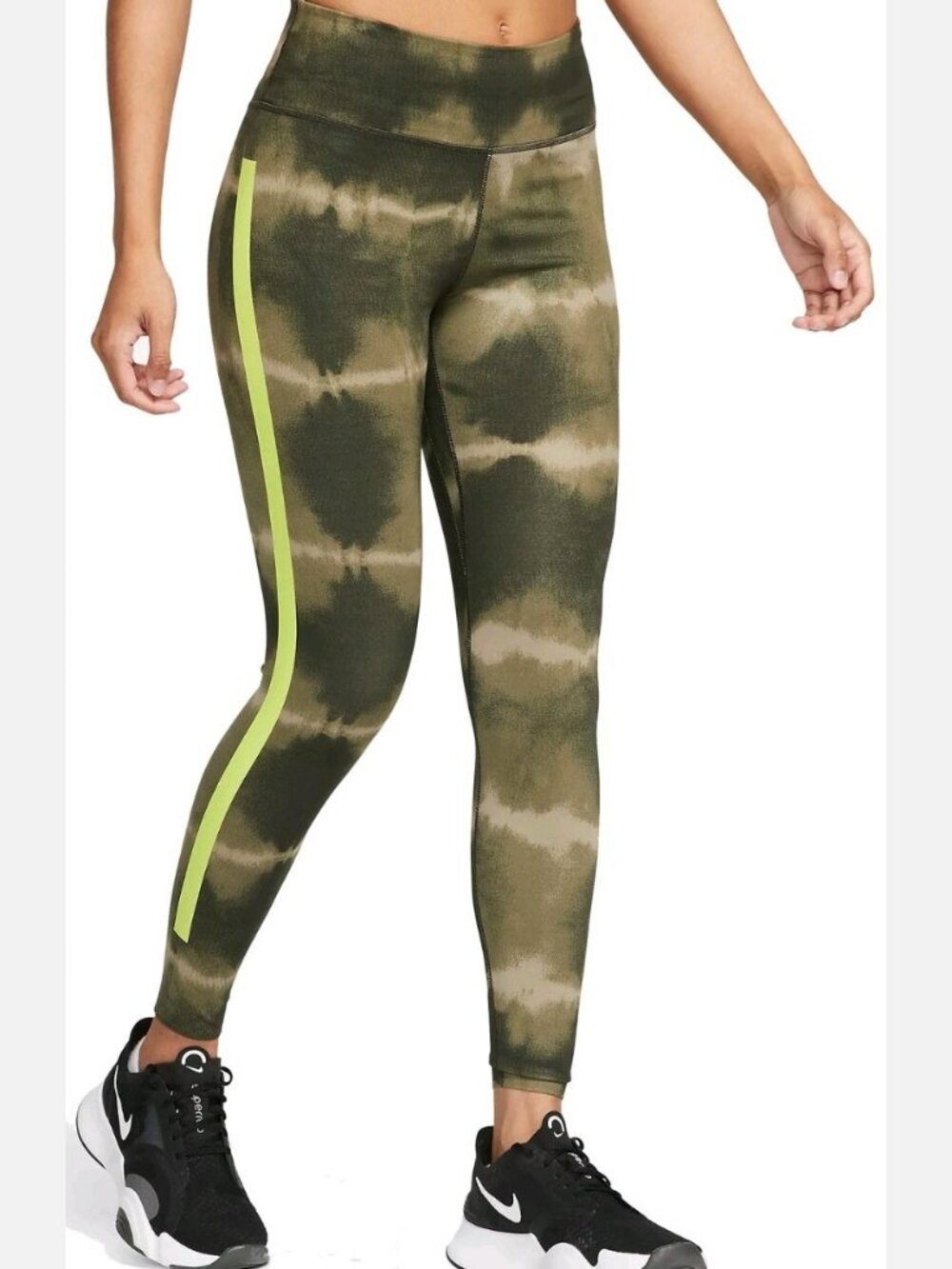 Nike Women's One Luxe Sequoia/Green Training Leggings Small DM7619-355